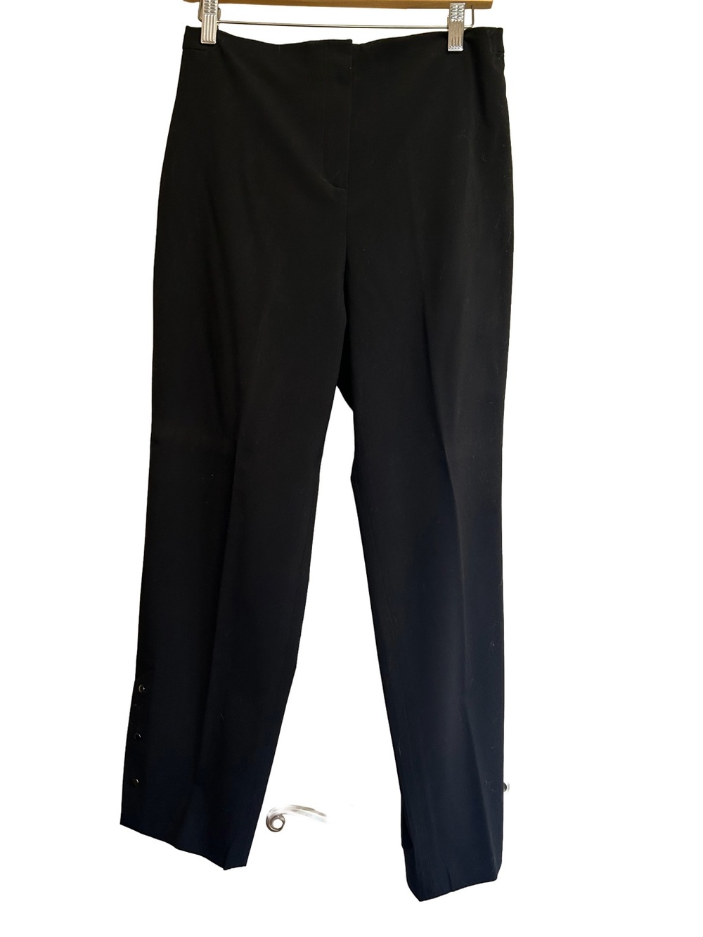 Vintage Co & Eddy Black Side Snap Ankle Cropped Trousers Straight Leg Pants M L
